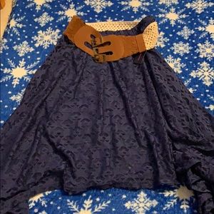 Flowy skirt with attached belt